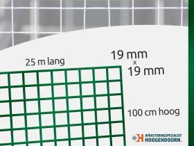 Volièregaas 19x19x1,1mm 100 cm Groen