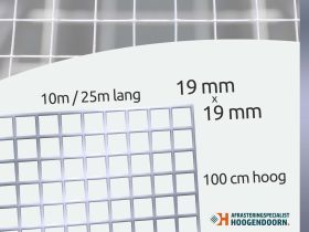 Volieregaas verzinkt 19x19x1.45MM, 100CM, 25M